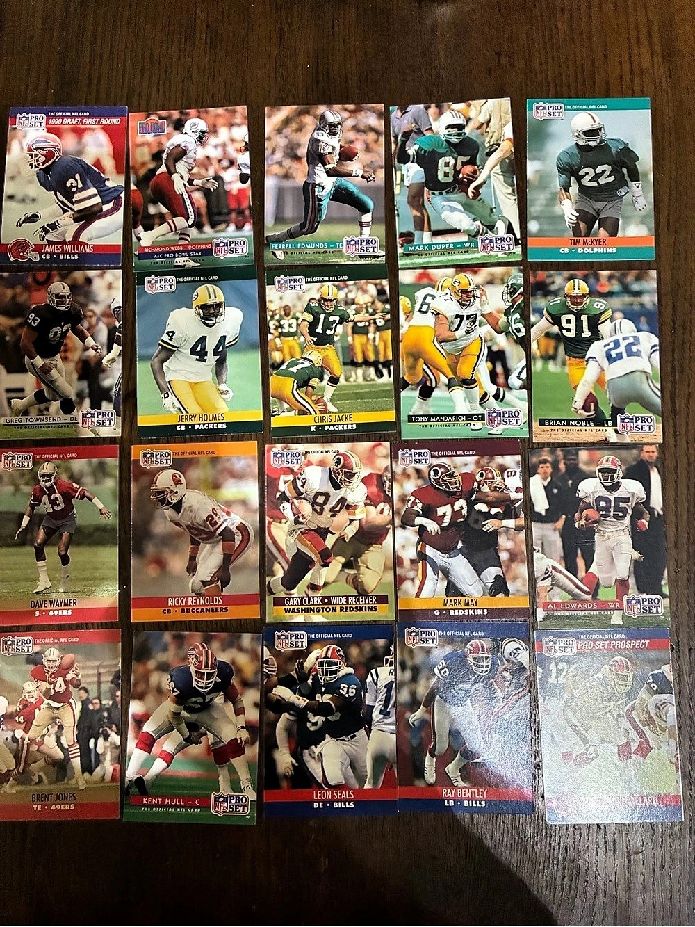 Pro Set 1990 Pro Set Football Trading Card Lot Multicolor